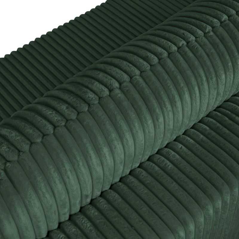 Canapé droit convertible GLORIA 3 places velours côtelé vert kaki