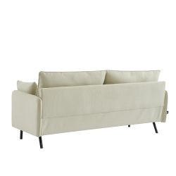 Canapé droit fixe GABIN 3 places tissu beige