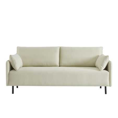 Canapé droit fixe GABIN 3 places tissu beige