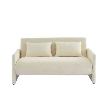 Canapé droit convertible JADE 3 places en tissu bouclette beige