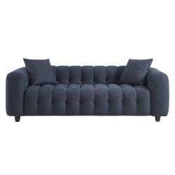 Canapé droit TOBI 3 places en tissu bleu