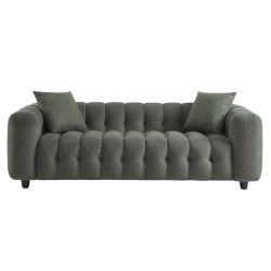 Canapé droit TOBI 3 places en tissu vert