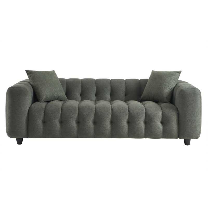 Canapé droit TOBI 3 places en tissu vert