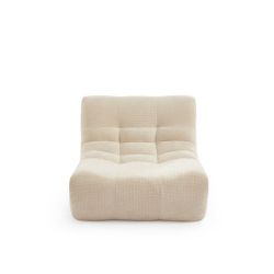 Chauffeuse JANIS modulable 1 place tissu chenille écru