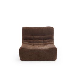 Chauffeuse JANIS modulable 1 place tissu chenille marron