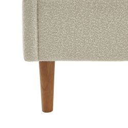 Lit YUME tissu bouclette beige 140x190 sommier inclus