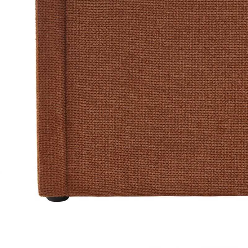 Lit coffre MOKA tissu rouille 140x190 sommier inclus