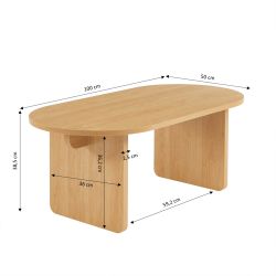 Table basse AFFY effet chêne