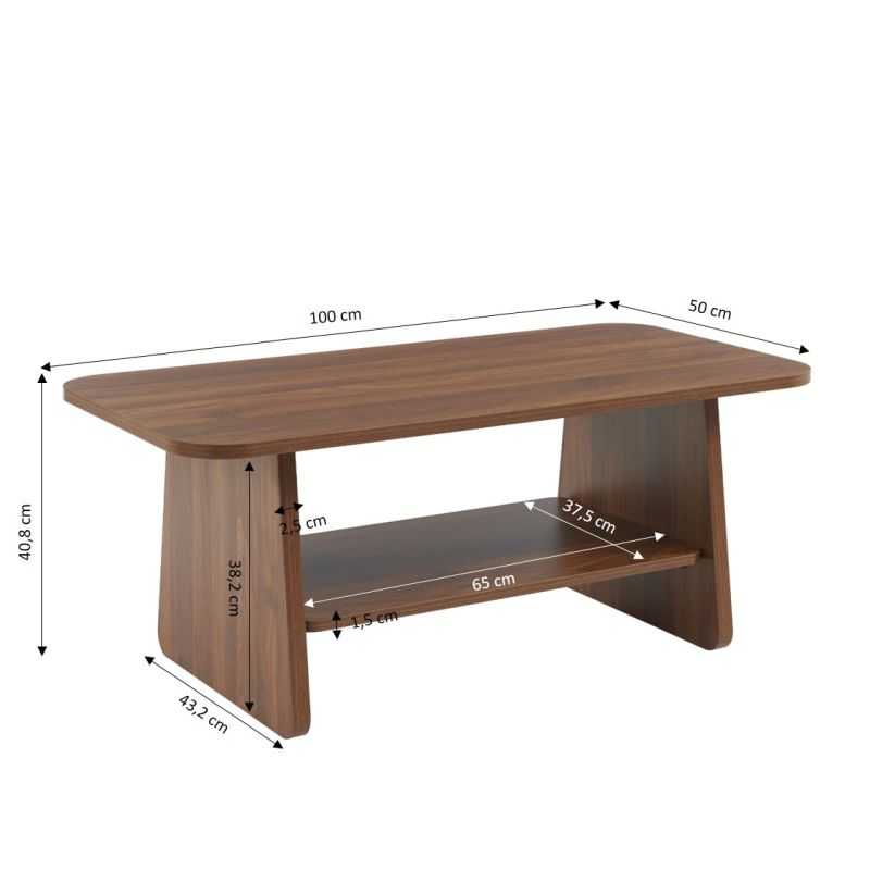 Table basse LANGO effet noyer
