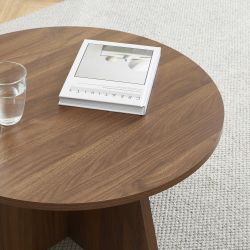 Table basse ronde RUBA effet noyer