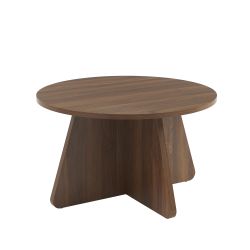Table basse ronde RUBA effet noyer