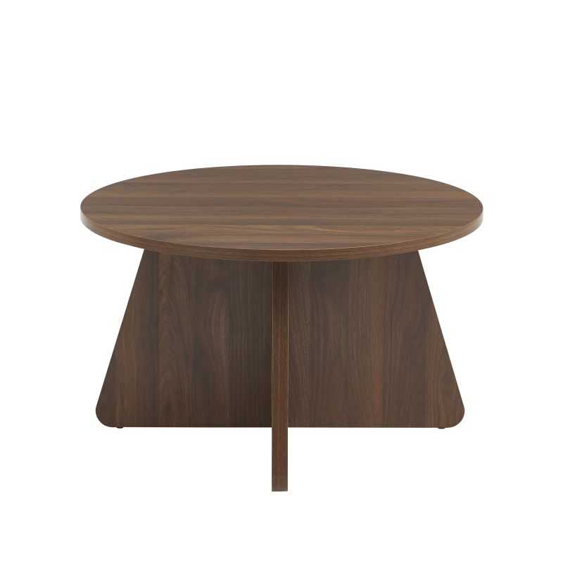 Table basse ronde RUBA effet noyer