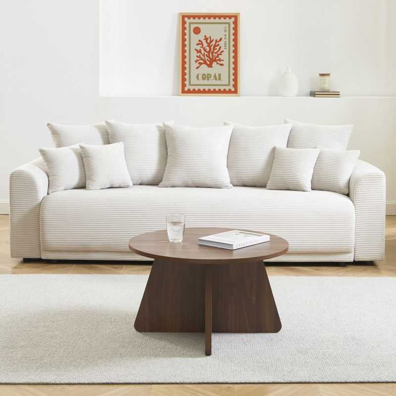 Table basse ronde RUBA effet noyer