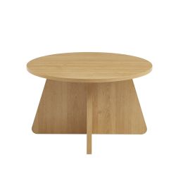 Table basse ronde RUBA effet chêne