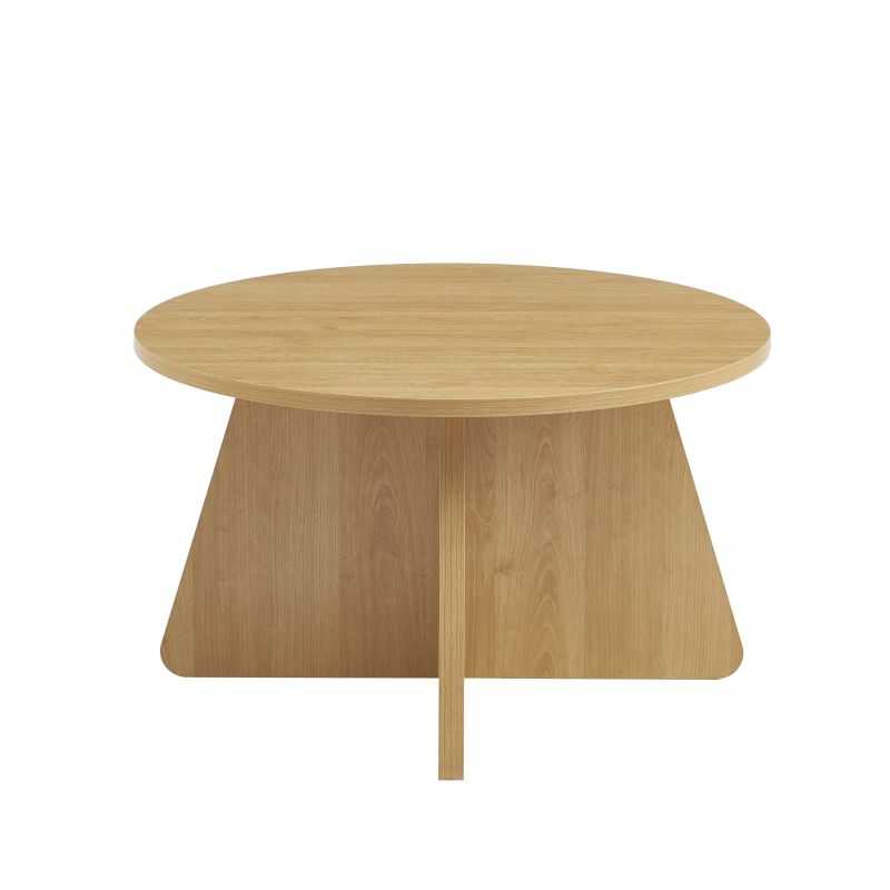 Table basse ronde RUBA effet chêne