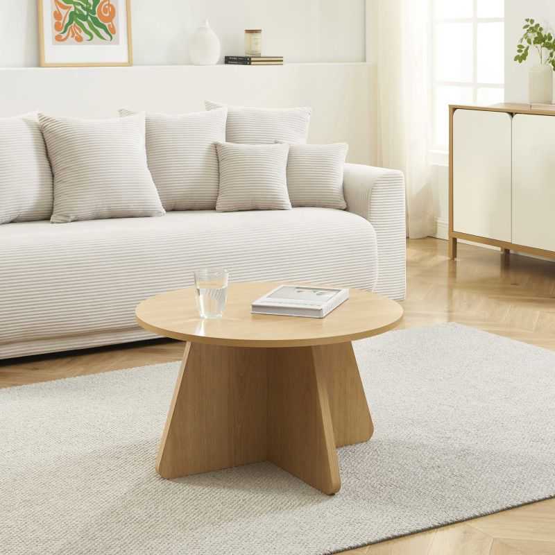 Table basse ronde RUBA effet chêne