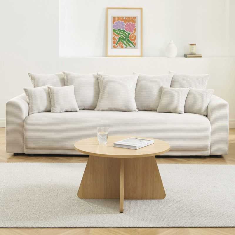 Table basse ronde RUBA effet chêne