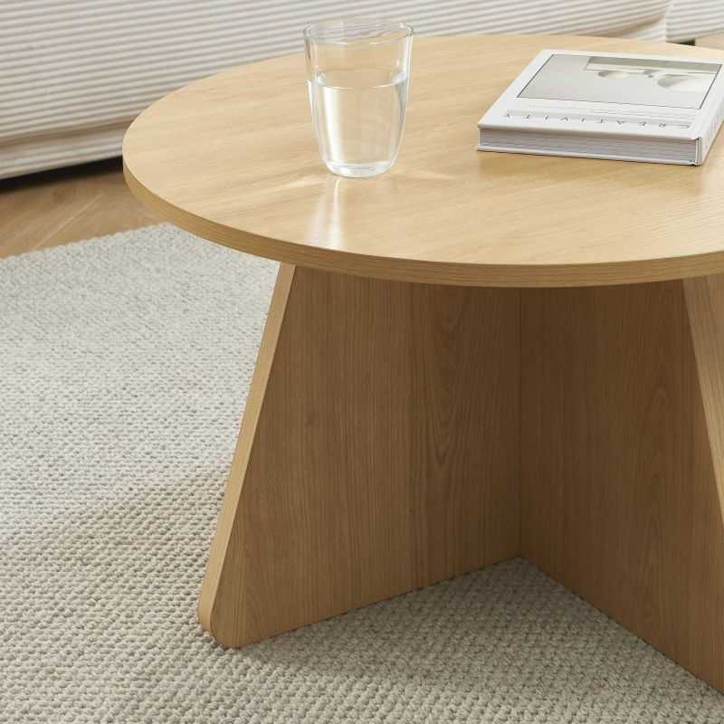 Table basse ronde RUBA effet chêne