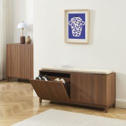 Banc à chaussures ORCA effet noyer