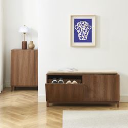 Banc à chaussures ORCA effet noyer