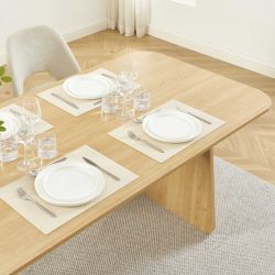 Table à manger LANGO rectangulaire effet chêne 180 cm