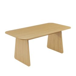 Table à manger LANGO rectangulaire effet chêne 180 cm