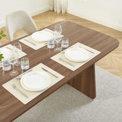 Table à manger LANGO rectangulaire effet noyer 180 cm