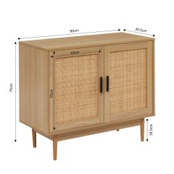 Buffet AMANAcannage rotin2 portes 90cm