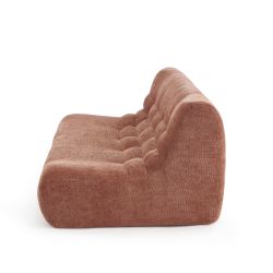 Ensemble banquette et chauffeuse JANIS modulable 3 places tissu chenille terracotta