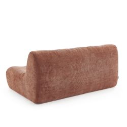 Ensemble banquette et chauffeuse JANIS modulable 3 places tissu chenille terracotta