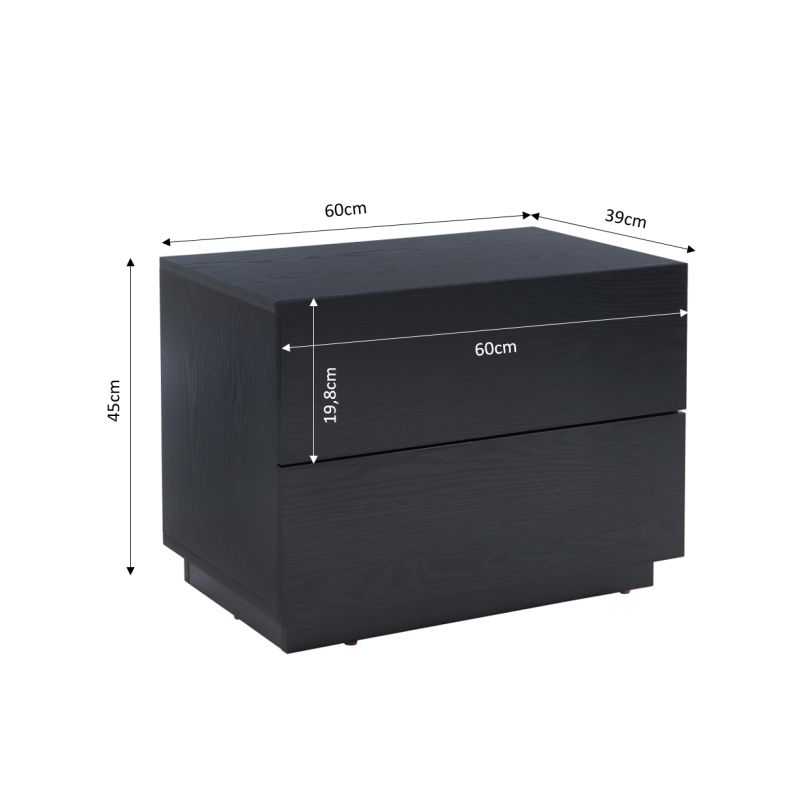 Table de chevet à led MORPHEE noire