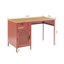 Bureau PANTONE métal terracotta 120cm