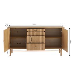 Buffet SKANSEN chêne 2 portes 160cm