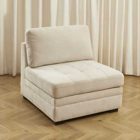 Chauffeuse BILLIE 1 place tissu chenille beige