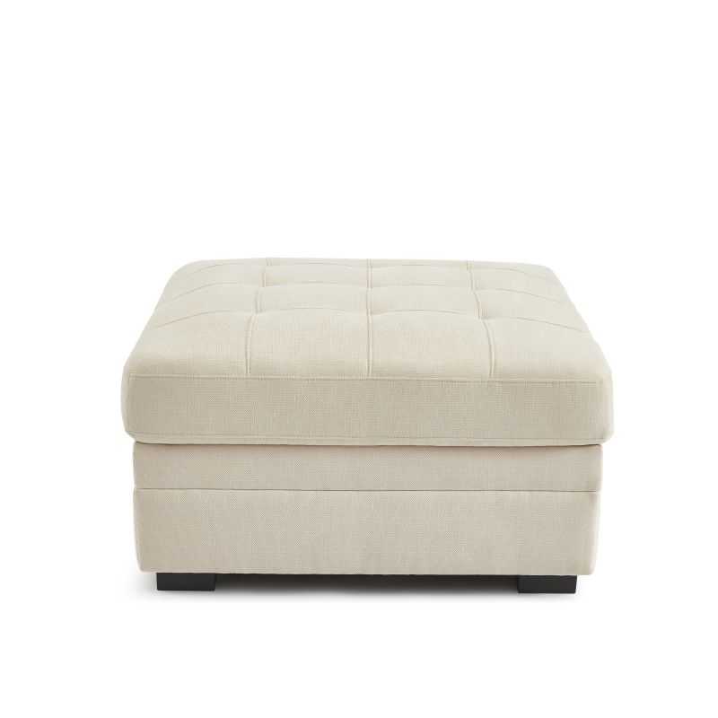 Pouf BILLIE tissu chenille beige