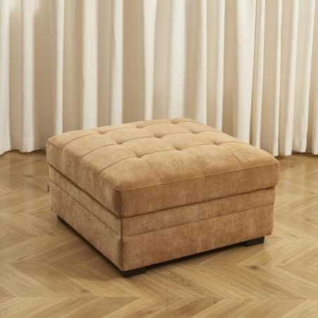 Pouf BILLIE tissu chenille écureuil