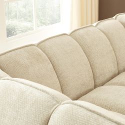 Canapé droit MATILDA 2 places tissu chenille beige