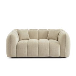 Canapé droit MATILDA 2 places tissu chenille beige