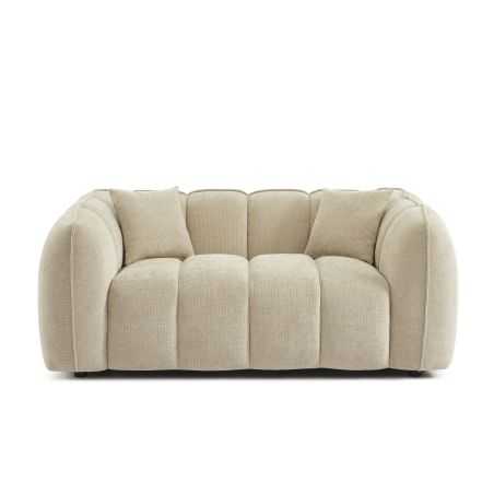 Canapé droit MATILDA 2 places tissu chenille beige