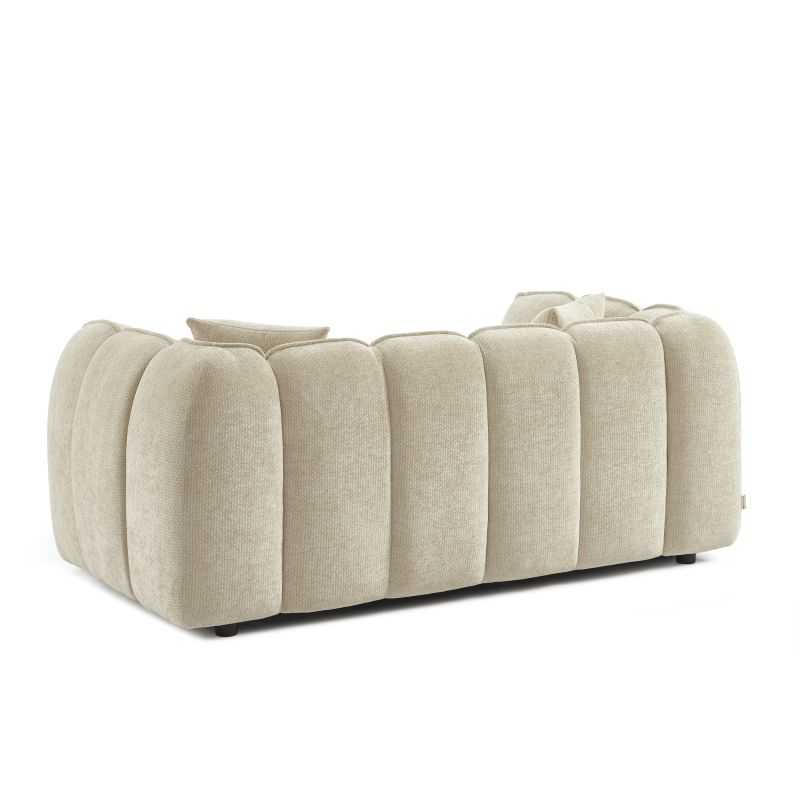 Canapé droit MATILDA 2 places tissu chenille beige