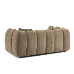 Canapé droit MATILDA 2 places tissu chenille marron