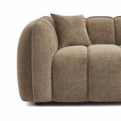 Canapé droit MATILDA 2 places tissu chenille marron