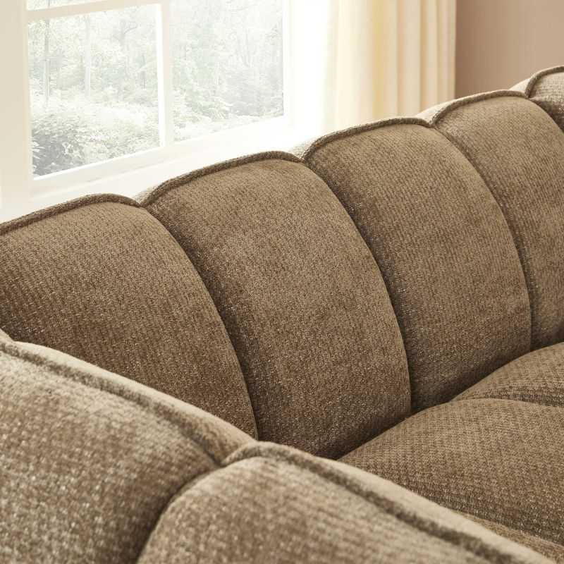 Canapé droit MATILDA 2 places tissu chenille marron