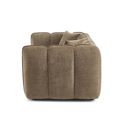 Canapé droit MATILDA 2 places tissu chenille marron