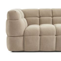 Canapé droit MOODY 3 places tissu lin beige