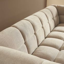 Canapé droit MOODY 3 places tissu lin beige