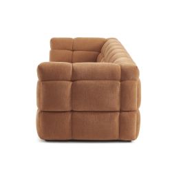 Canapé droit MOODY 3 places tissu lin écureuil