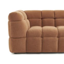 Canapé droit MOODY 3 places tissu lin écureuil