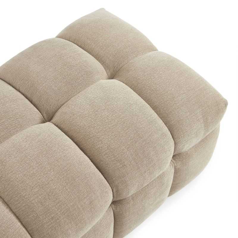 Pouf MOODY tissu lin beige