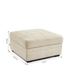Pouf BILLIE tissu chenille beige